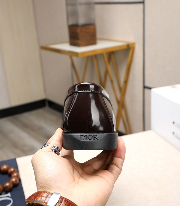 CD RETRO SEWED LOAFER WINE POLISHED CALFSKIN