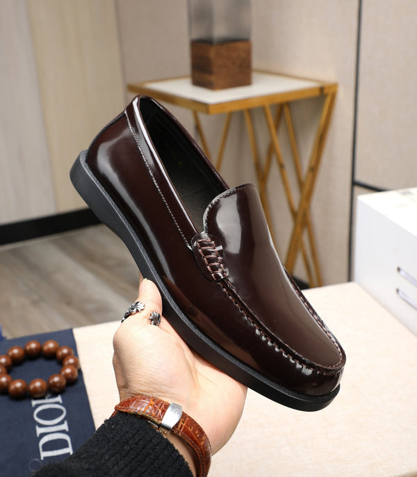 CD RETRO SEWED LOAFER WINE POLISHED CALFSKIN