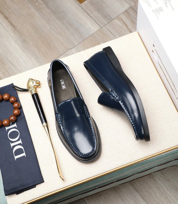 CD RETRO SEWED LOAFER NAVY POLISHED CALFSKIN