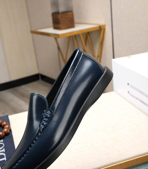 CD RETRO SEWED LOAFER NAVY POLISHED CALFSKIN
