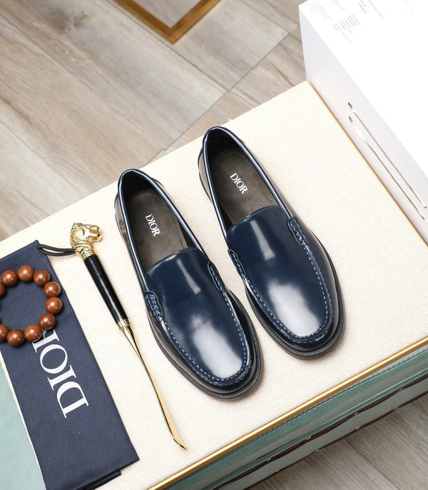 CD RETRO SEWED LOAFER NAVY POLISHED CALFSKIN