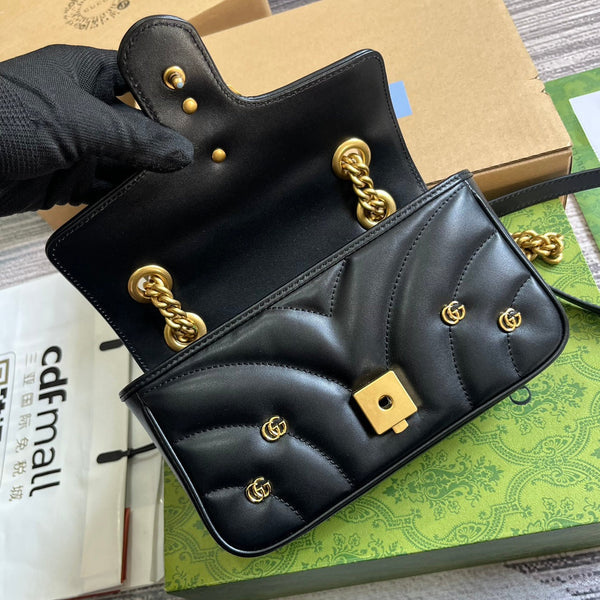 BORSA GG MARMONT PICCOLA 22 IN PELLE DI AGNELLO NERA