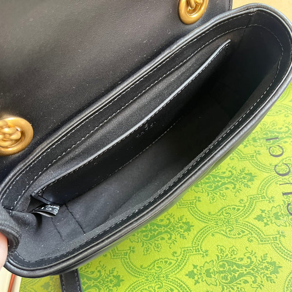 BORSA GG MARMONT PICCOLA 22 IN PELLE DI AGNELLO NERA