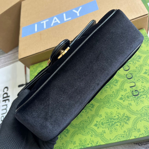 BORSA GG MARMONT MINI 22 IN VELLUTO NERO