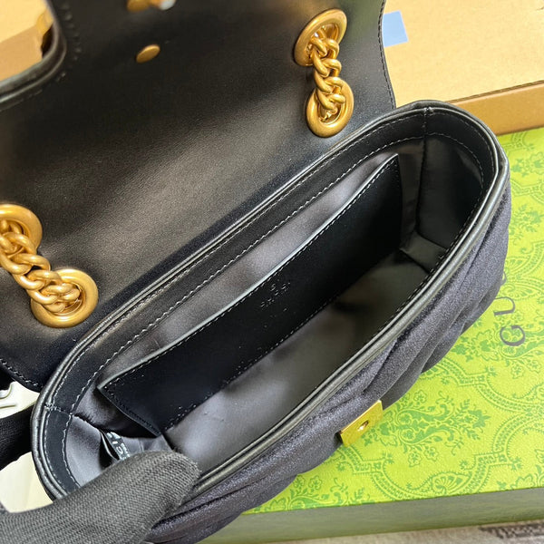 BORSA GG MARMONT MINI 22 IN VELLUTO NERO