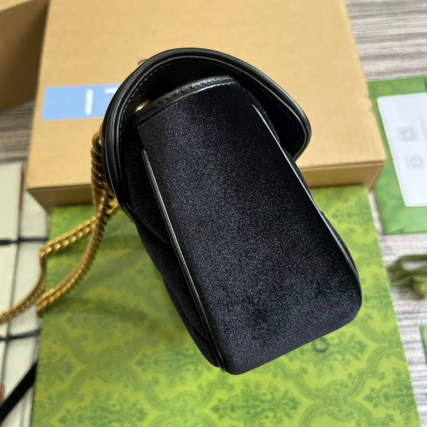 BORSA GG MARMONT MINI 22 IN VELLUTO NERO