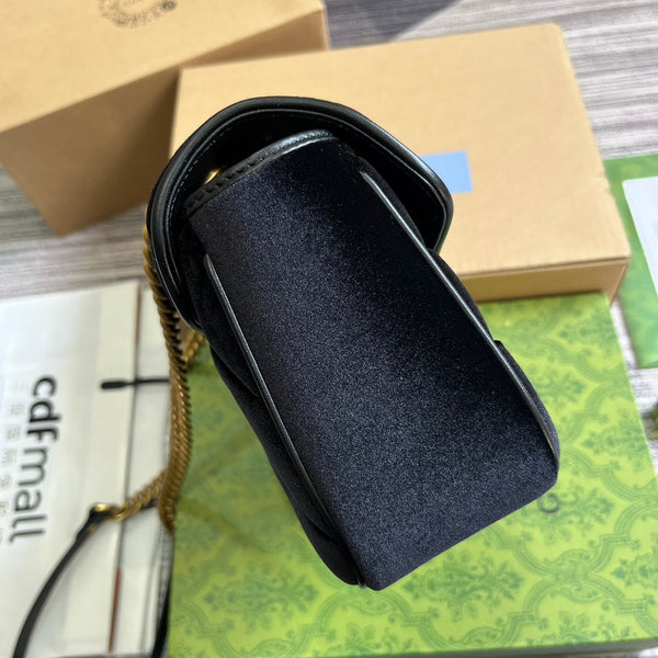 BORSA GG MARMONT MEDIA 26 IN VELLUTO NERO