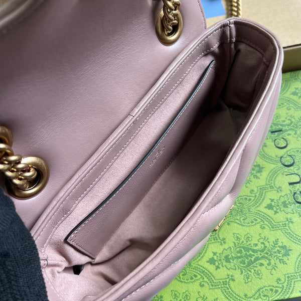 BORSA GG MARMONT PICCOLA 22 IN PELLE DI AGNELLO ROSA SCURO