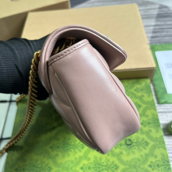 BORSA GG MARMONT PICCOLA 22 IN PELLE DI AGNELLO ROSA SCURO