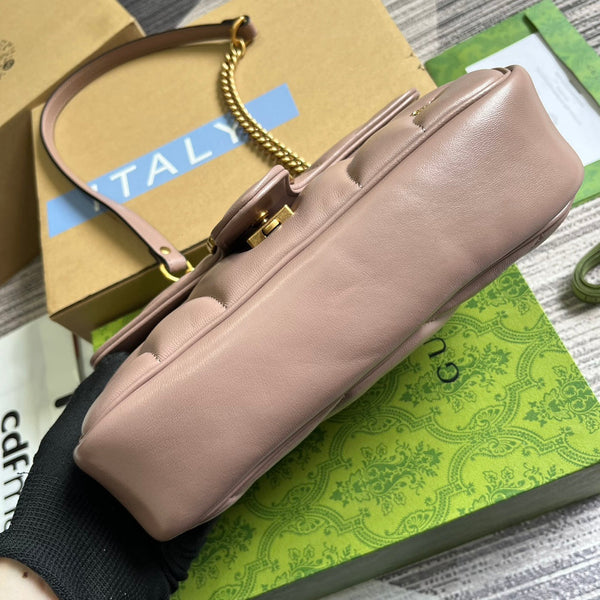 BORSA GG MARMONT MEDIA 26 IN PELLE DI AGNELLO ROSA SCURO