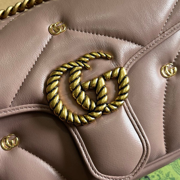 BORSA GG MARMONT MEDIA 26 IN PELLE DI AGNELLO ROSA SCURO