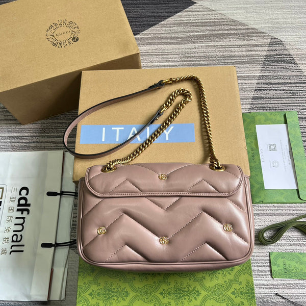 BORSA GG MARMONT MEDIA 26 IN PELLE DI AGNELLO ROSA SCURO