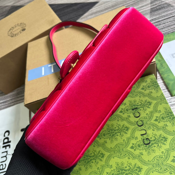 BORSA GG MARMONT MEDIA 26 IN VELLUTO ROSA BRILLANTE