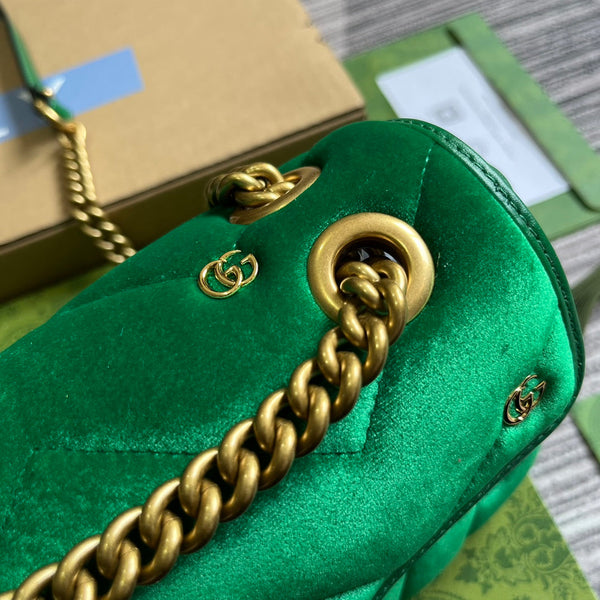 BORSA GG MARMONT MINI 22 IN VELLUTO VERDE FRESCO