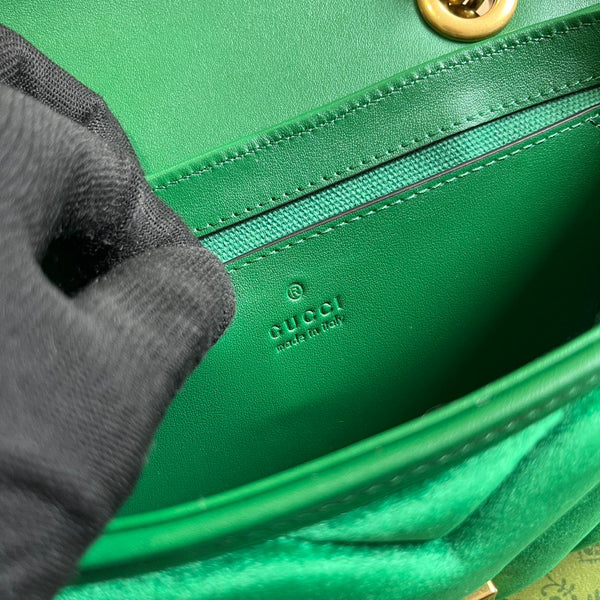 BORSA GG MARMONT MINI 22 IN VELLUTO VERDE FRESCO