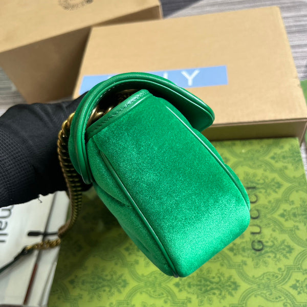 BORSA GG MARMONT MINI 22 IN VELLUTO VERDE FRESCO