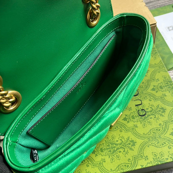 BORSA GG MARMONT MINI 22 IN VELLUTO VERDE FRESCO