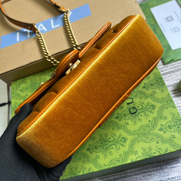BORSA GG MARMONT MINI 22 IN VELLUTO DORATO