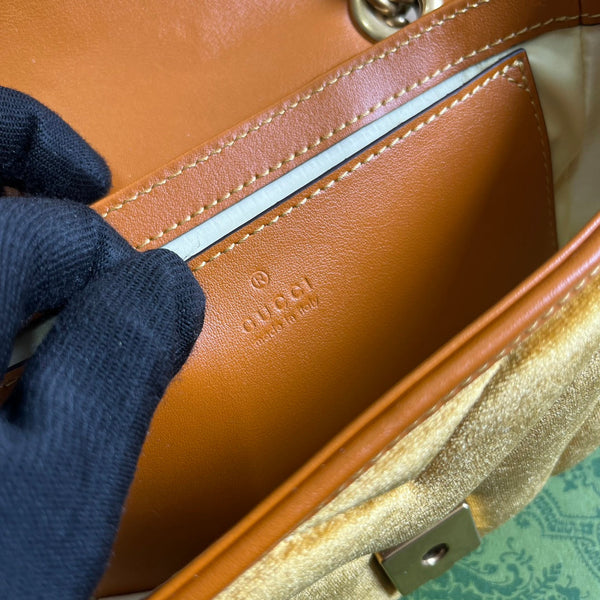 BORSA GG MARMONT MINI 22 IN VELLUTO DORATO