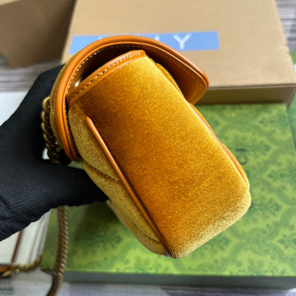 BORSA GG MARMONT MINI 22 IN VELLUTO DORATO