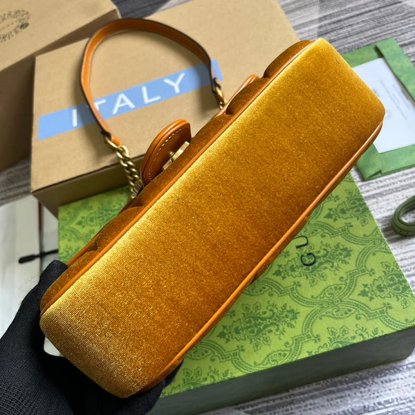 BORSA GG MARMONT MEDIA 26 IN VELLUTO DORATO