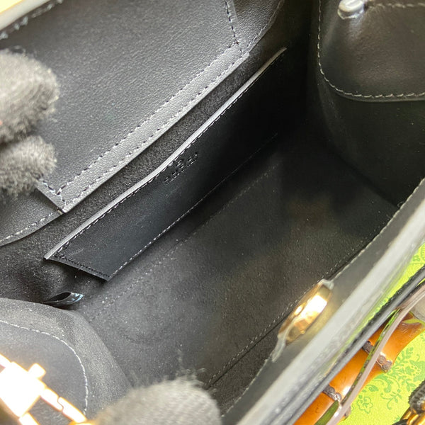 GG DIANA JUMBO 20 MINI TOTE BAG BLACK CANVAS