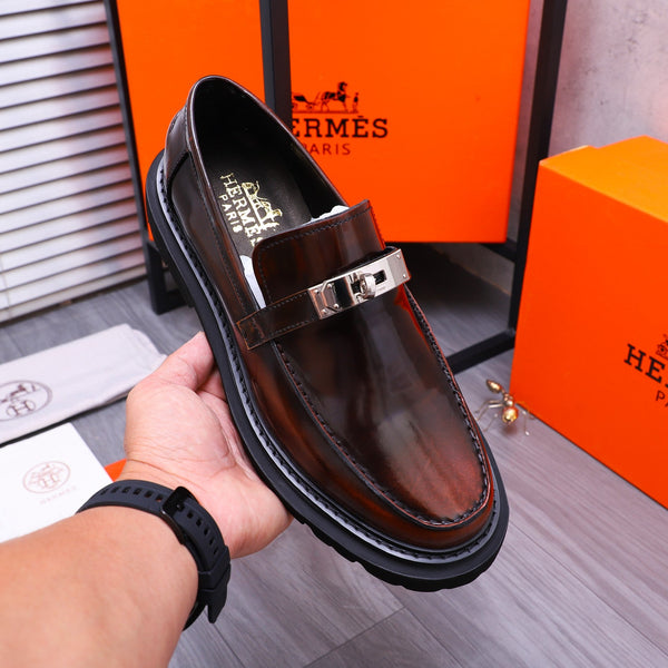 HM ICONE LOAFER GLOSSY WINE CALFSKIN