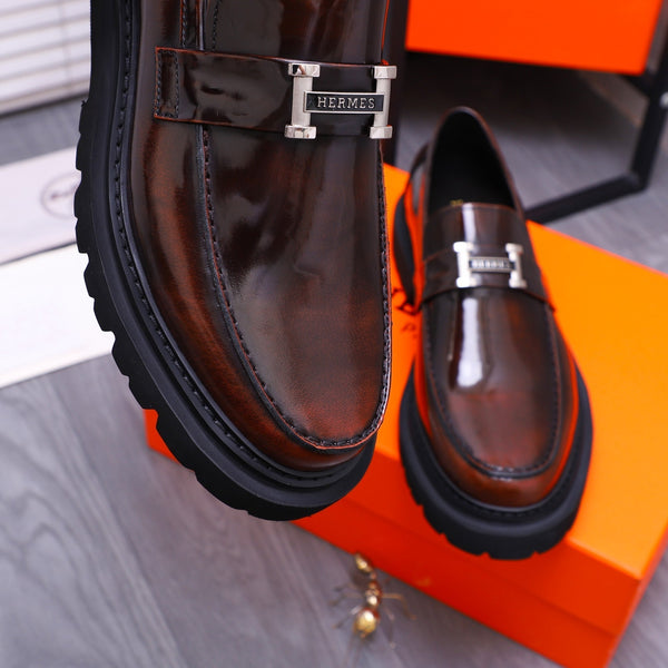 HM GREGOIRE LOAFER GLOSSY WINE CALFSKIN