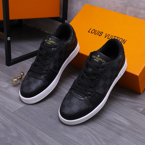 LV TRAINER SHOES IN BLACK DAMIER CALFSKIN