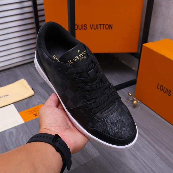 LV TRAINER SHOES IN BLACK DAMIER CALFSKIN