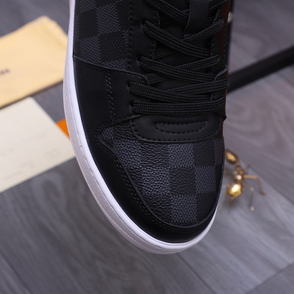 LV TRAINER SHOES IN BLACK DAMIER CALFSKIN