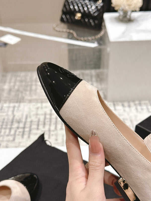 CC Mary Jane Milky Beige Suede And Cowhide