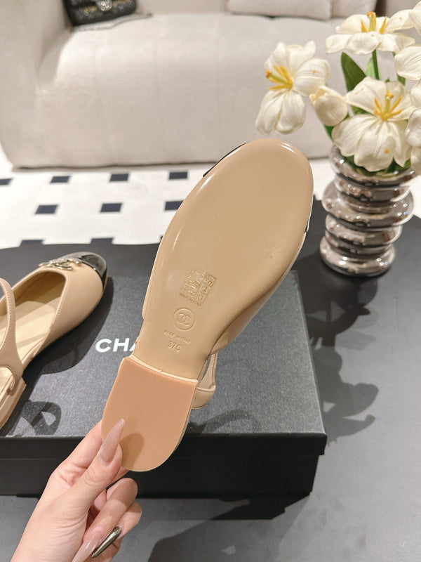 cc 25p mary jane beige lambskin black pattern 237516