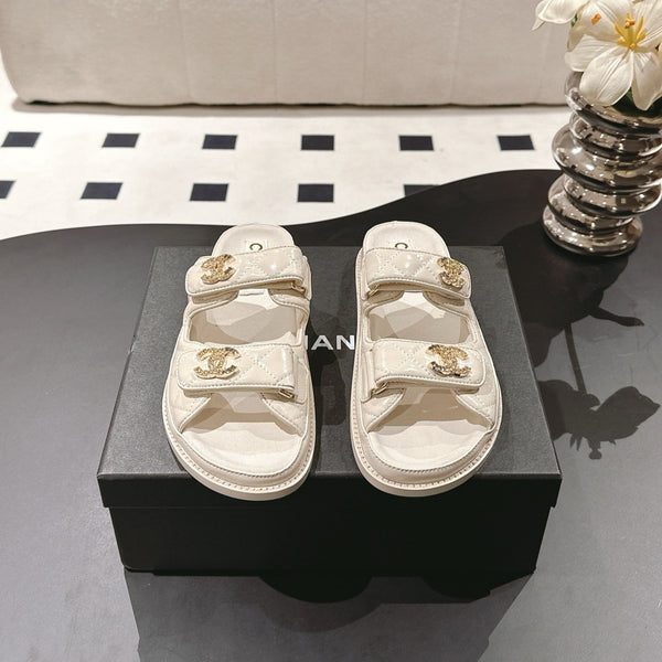 cc 25p dad mule sandal cream leather 237567
