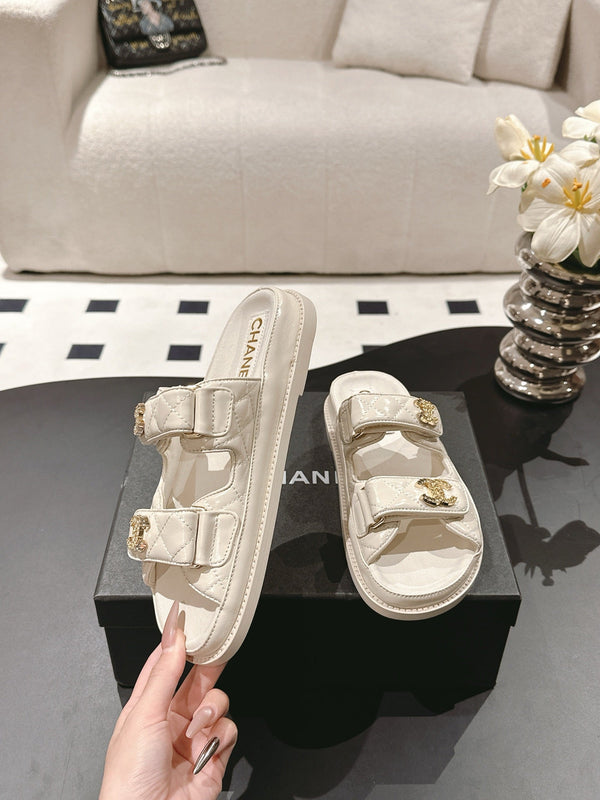 cc 25p dad mule sandal cream leather 237567