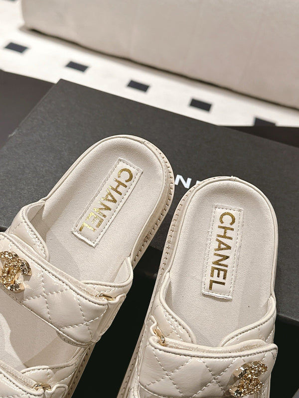 cc 25p dad mule sandal cream leather 237567