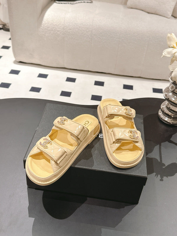 cc 25p dad mule sandal yellow leather 237569