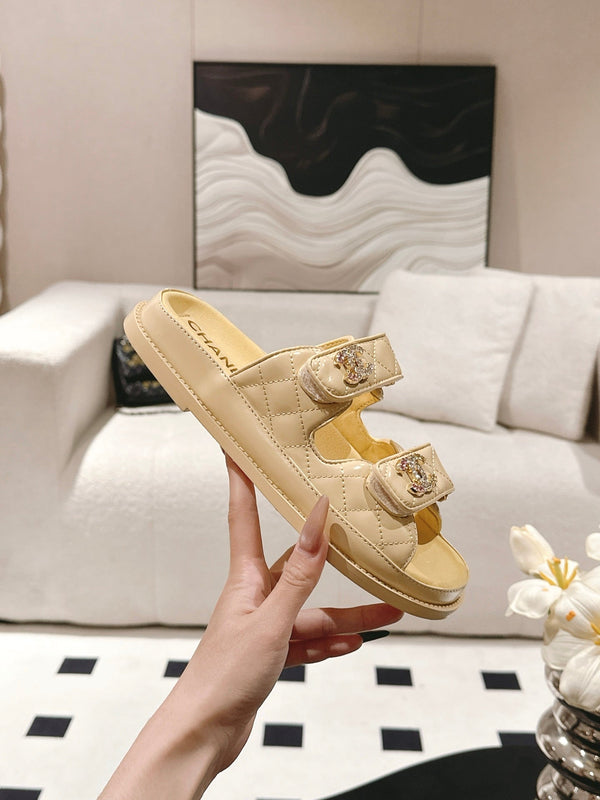 cc 25p dad mule sandal yellow leather 237569