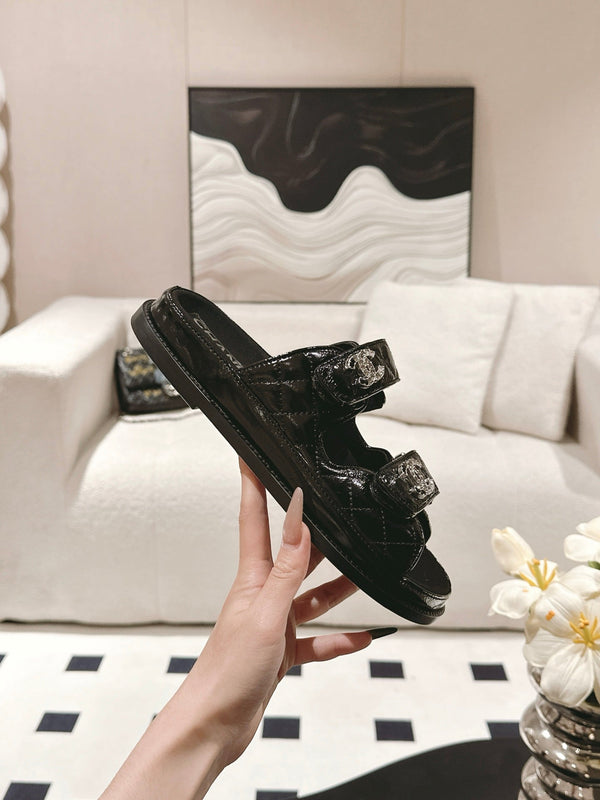 cc 25p dad mule sandal black leather 237571