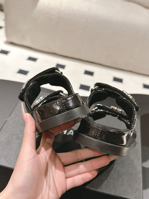 cc 25p dad mule sandal black leather 237571
