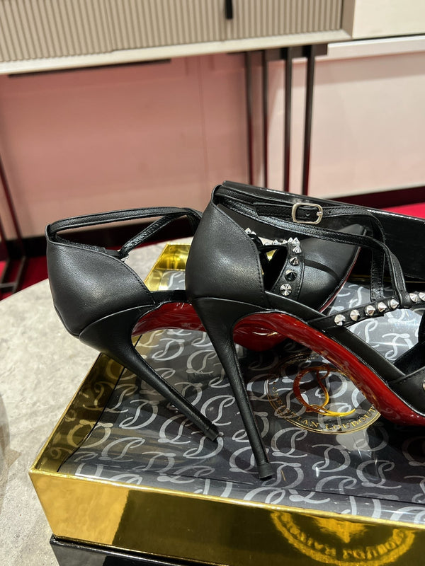 CL Tatooshka Spikes Pump 100mm Nappa Leather Black