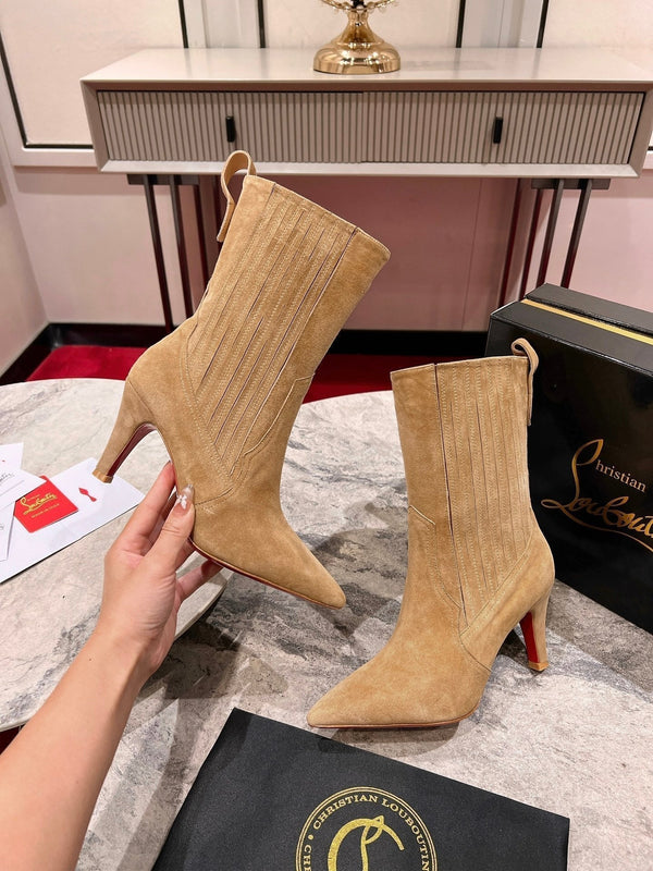 CL Santigag 85 Mm Low Boots Veau Velours Lionne