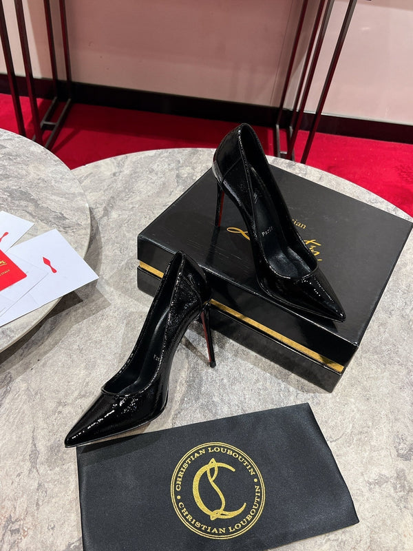 Cl Kate Pump Black Red Patent Calfskin