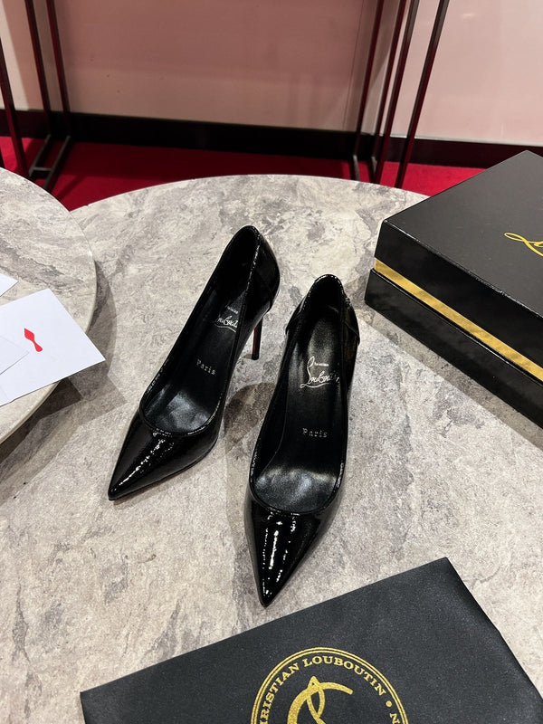 Cl Kate Pump Black Red Patent Calfskin