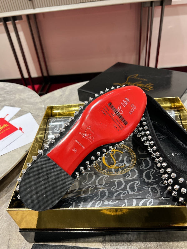 CL Sweetie Jane Spikes Ballerina Pump Nappa Leather Black