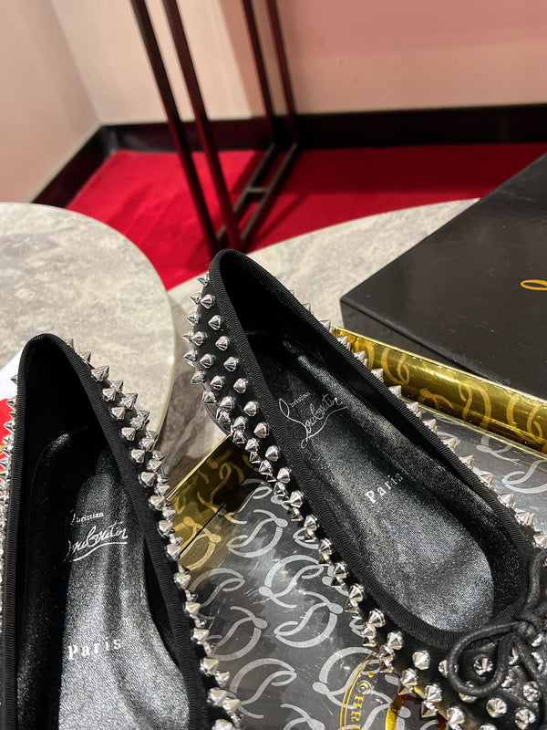 CL Sweetie Jane Spikes Ballerina Pump Nappa Leather Black