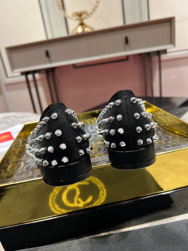 CL Sweetie Jane Spikes Ballerina Pump Nappa Leather Black