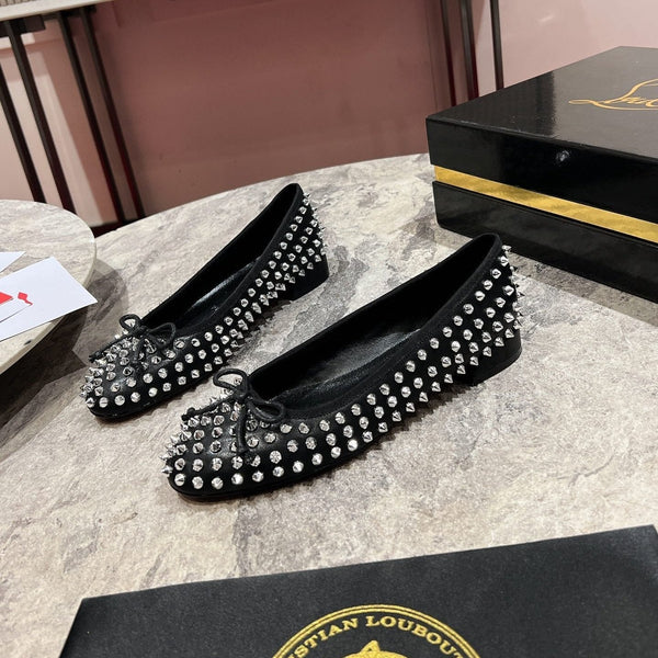 CL Sweetie Jane Spikes Ballerina Pump Nappa Leather Black