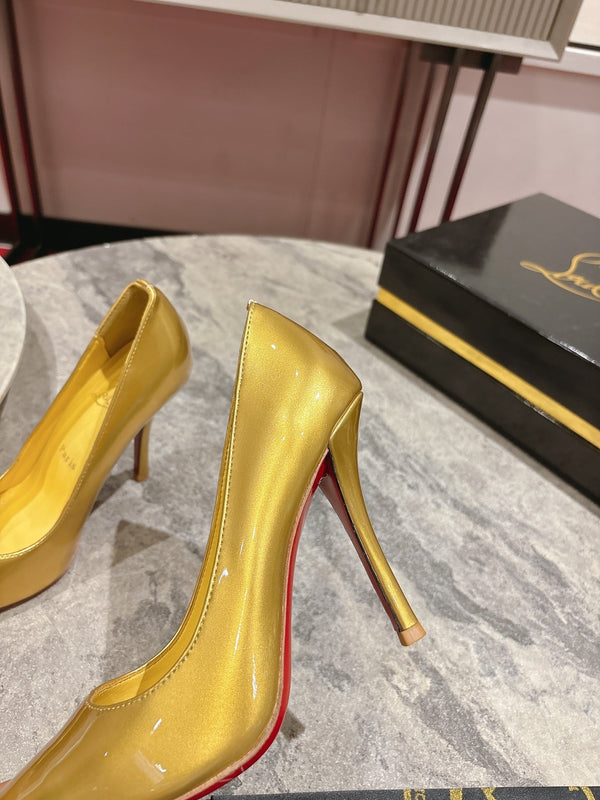 CL Kate Pumps 100mm Yellow Shiny Calfskin 345985