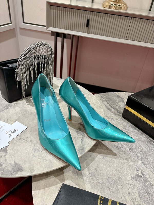 CL Kate Pumps 100mm Blue Shiny Calfskin 345986